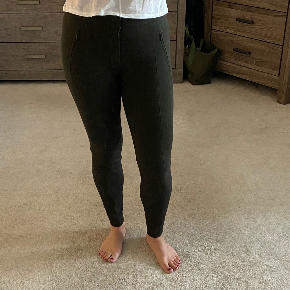 Vince Zip Front Army Green Legging Size 4